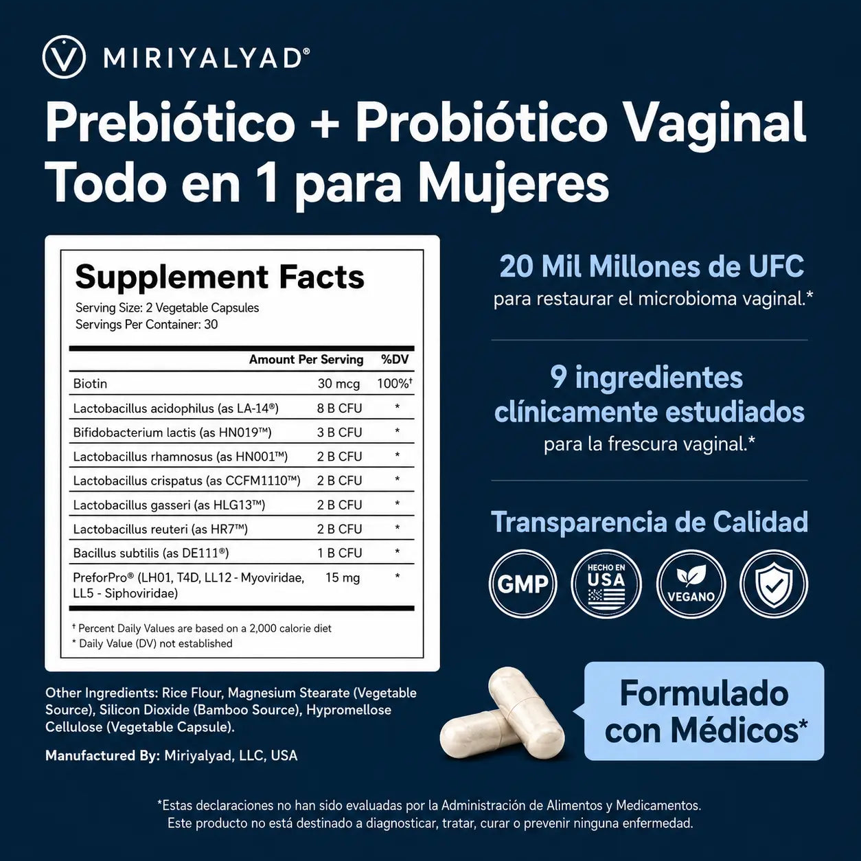MIRIYALYAD® — Adiós Olor, Picazón e Infecciones Vaginales
