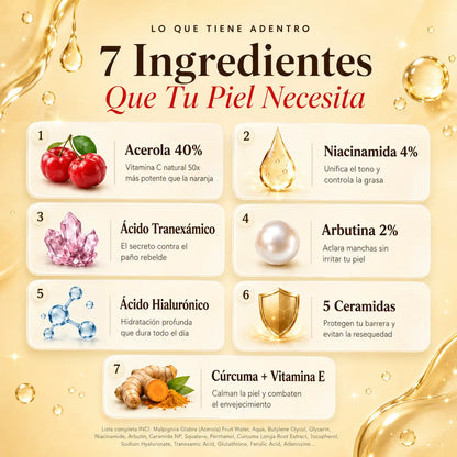 Sérum Vitamina C Piel Radiante, Sin Manchas