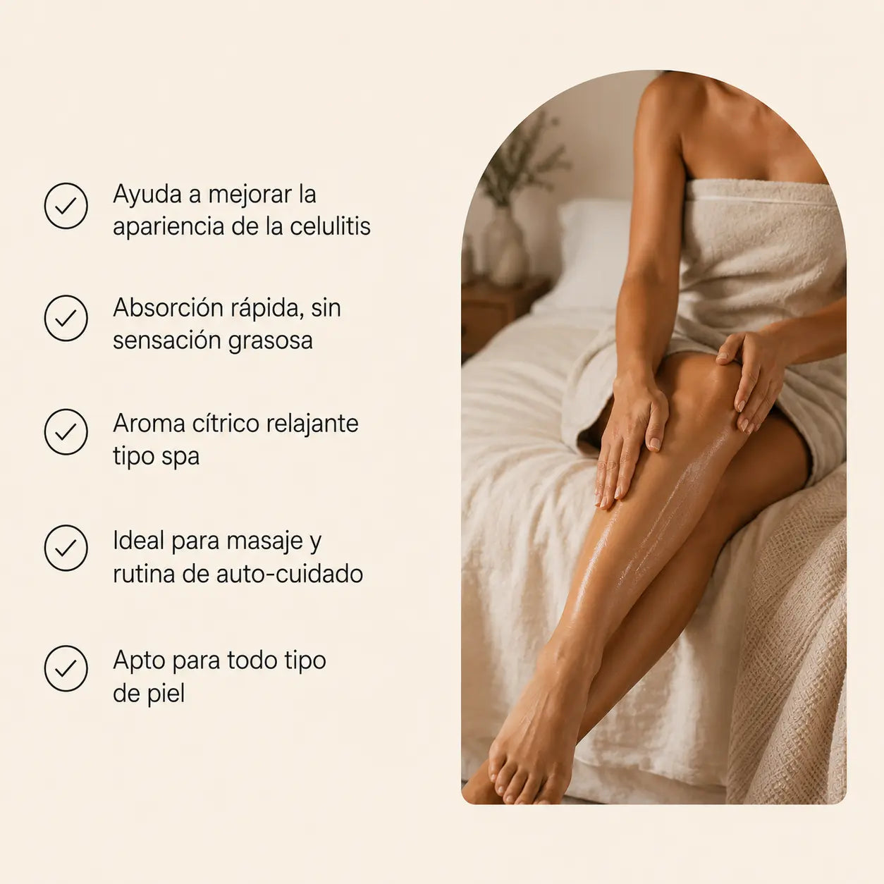 Aceite Anticelulitis Piel Firme, Hidratada y Suave