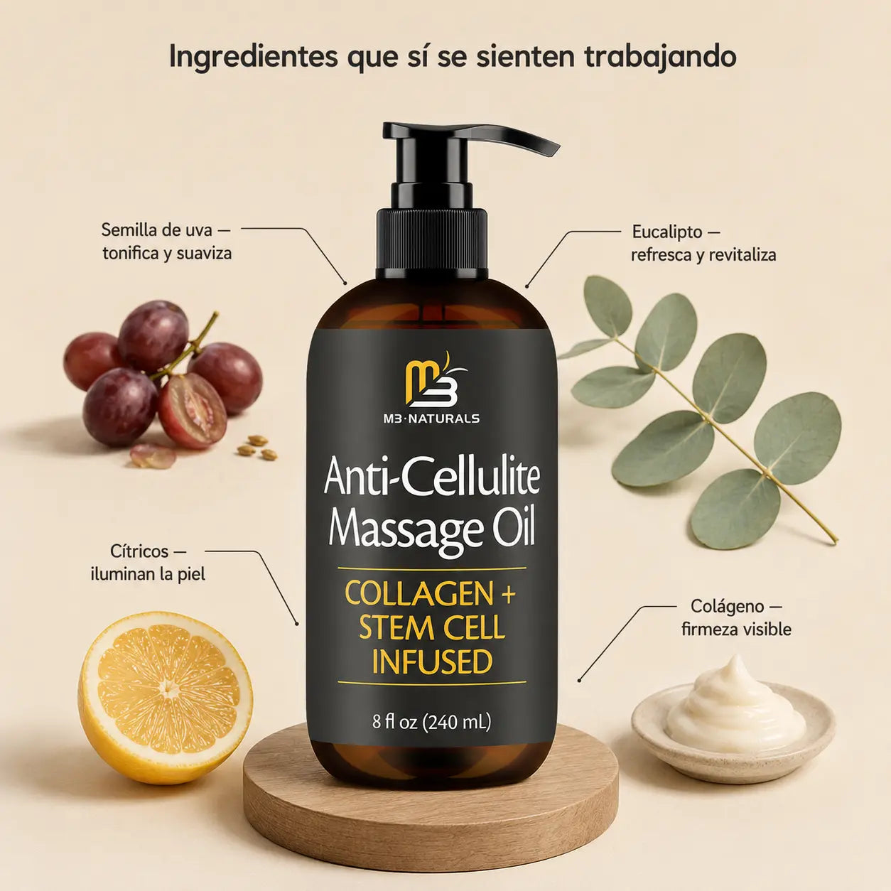 Aceite Anticelulitis Piel Firme, Hidratada y Suave