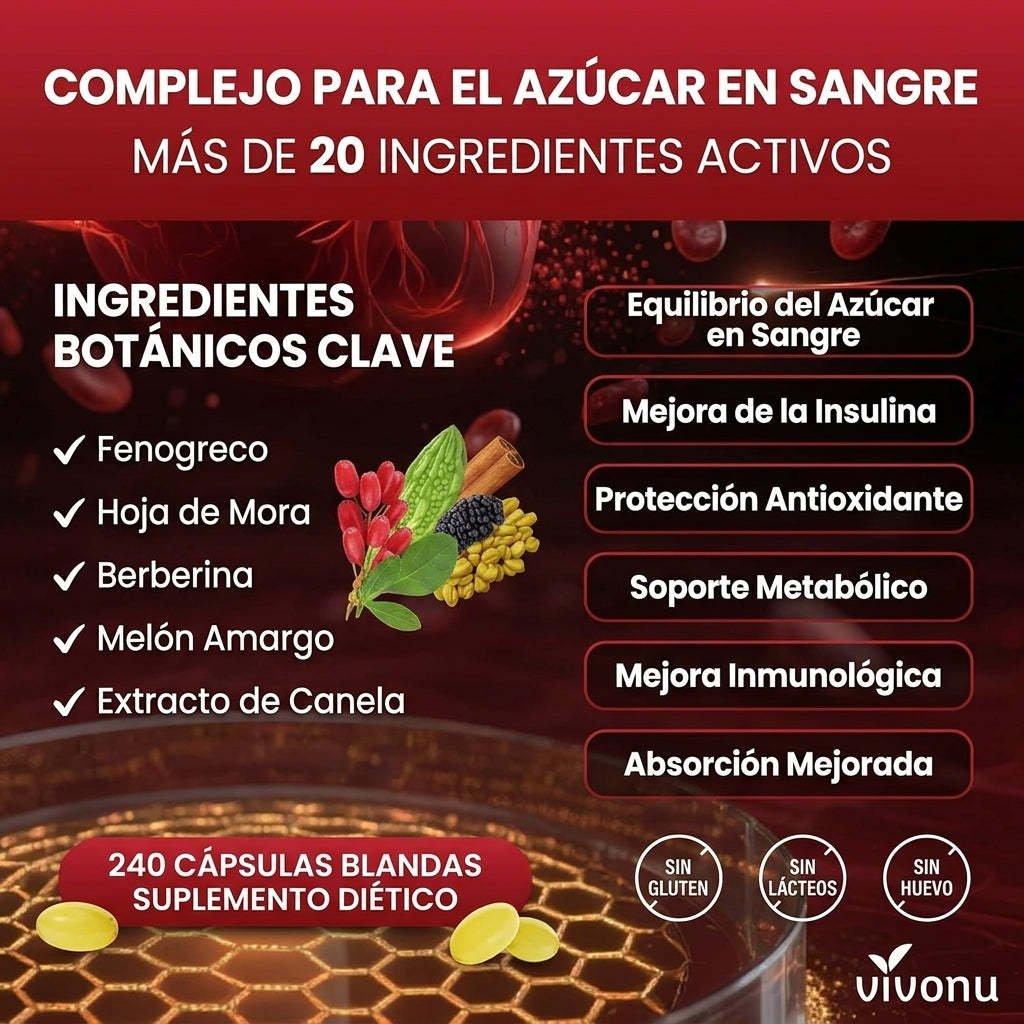 Suplemento Natural Para el Azúcar – Canela, Cúrcuma y Más | VIVONU