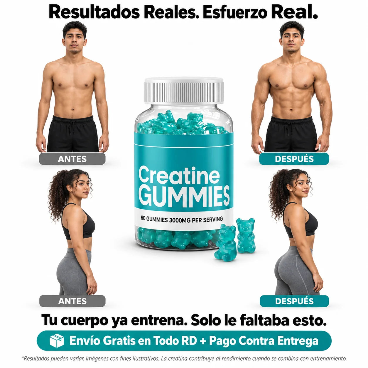 Creatine Gummies — La Gomita Que Hace Que Tu Esfuerzo en el Gym Por Fin Se Note | 60 Gomitas 3,000mg