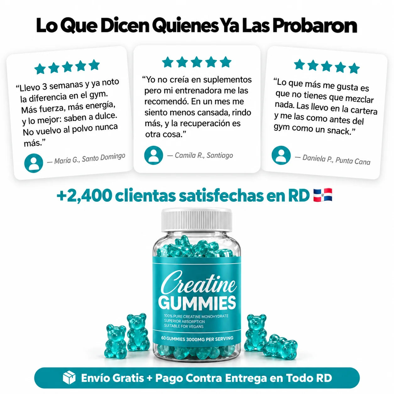 Creatine Gummies — La Gomita Que Hace Que Tu Esfuerzo en el Gym Por Fin Se Note | 60 Gomitas 3,000mg