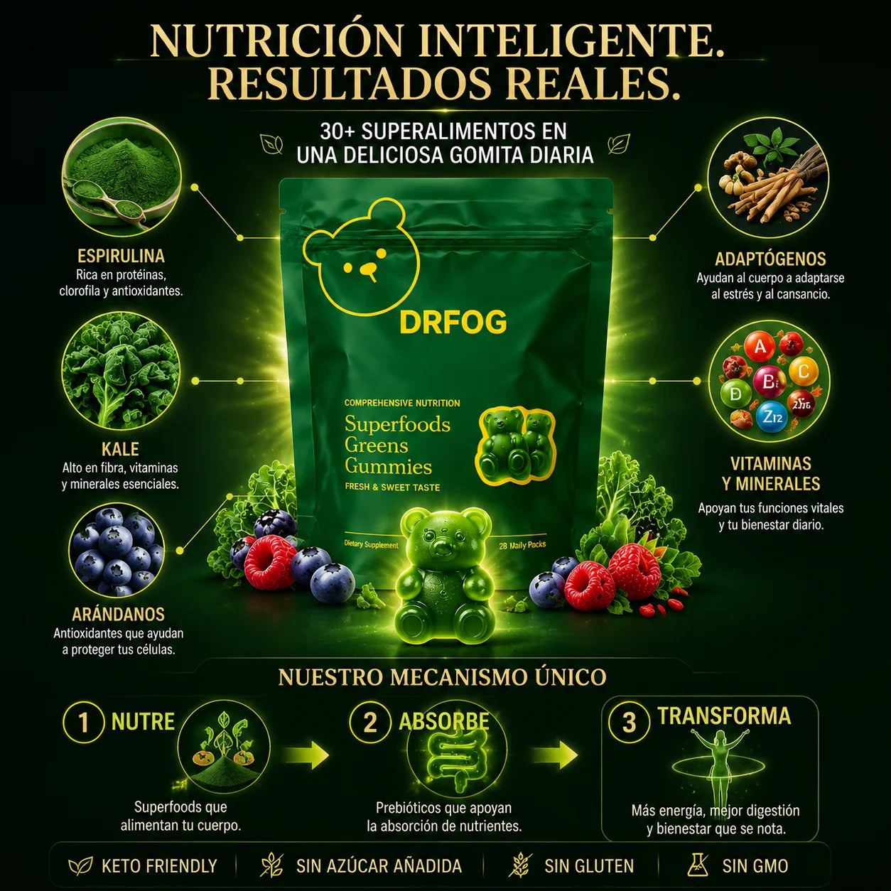 DRFOG Green Gummies™ | Más Energía, Mejor Digestión y Bienestar Diario