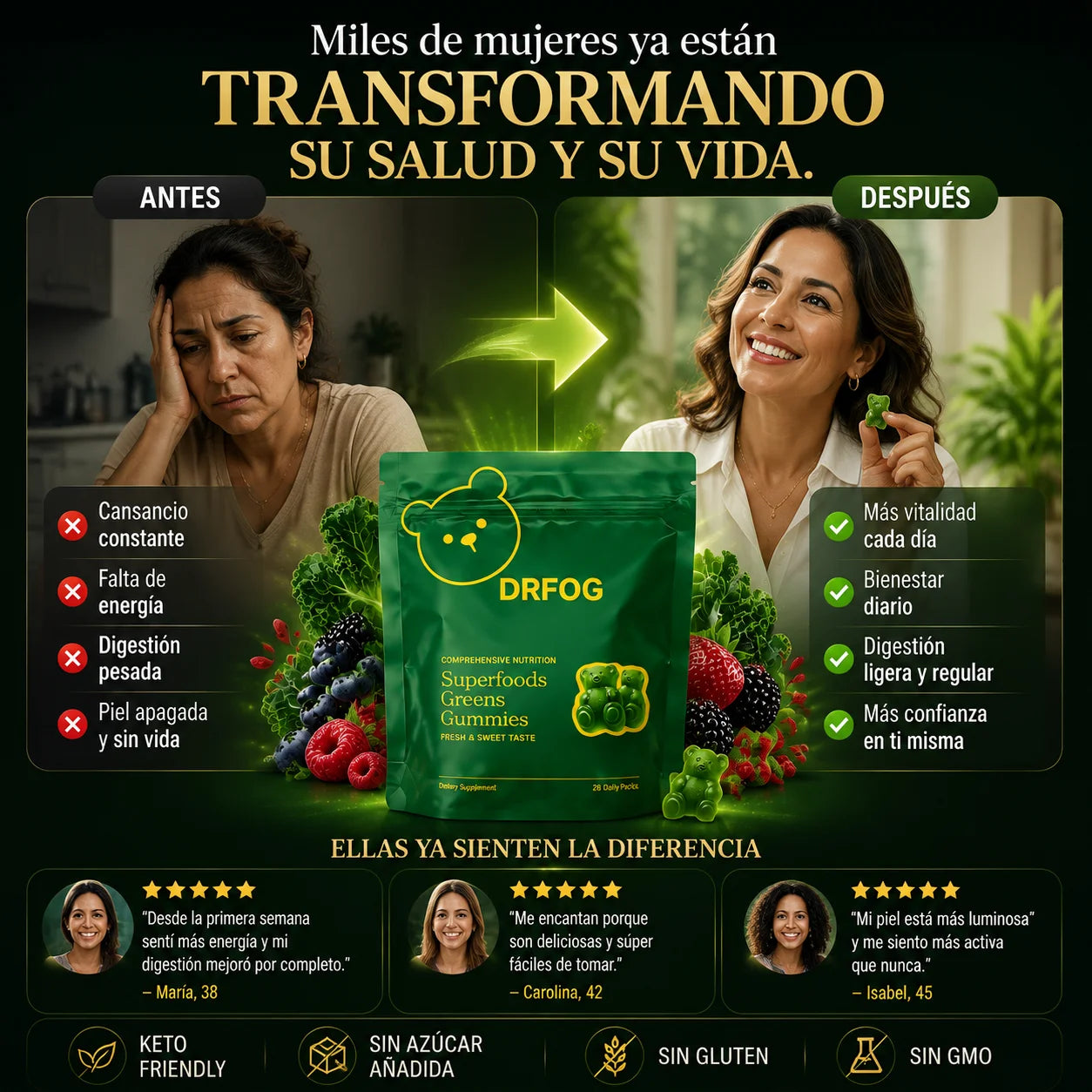 DRFOG Green Gummies™ | Más Energía, Mejor Digestión y Bienestar Diario